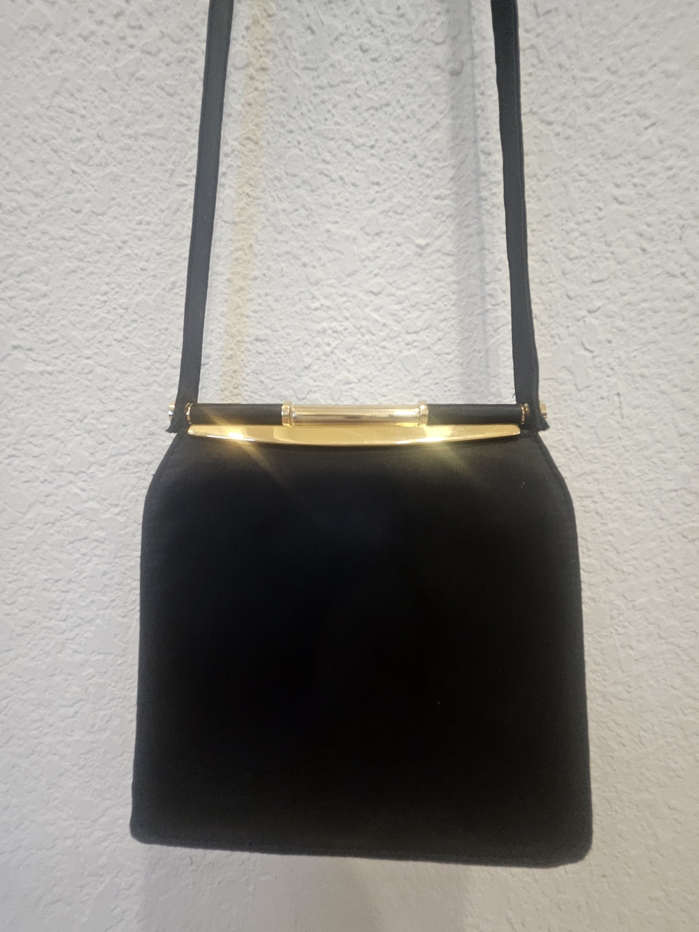 MCM Vintage La Regale Black Satin Top Handle Evening Bag Cocktail Purse